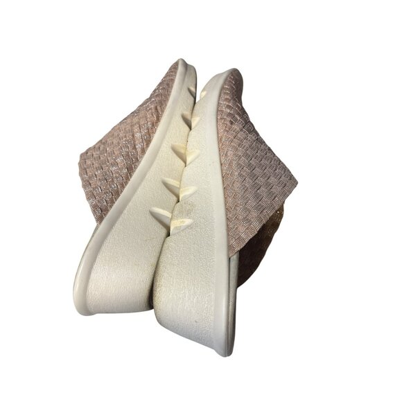 Bernie Mev Womens Peep Toe Wedge Slip-On Shoes Size 8 Pink - Picture 7 of 7